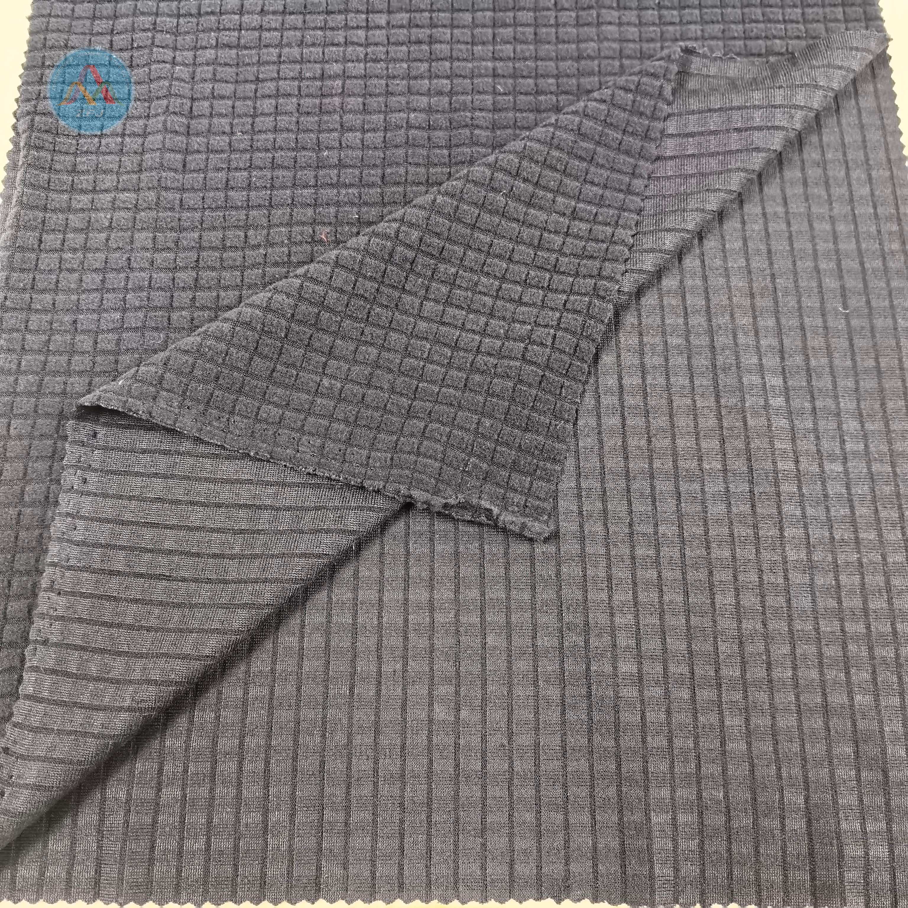 96% Polyester 4%Spandex 230gsm Jacquard Fleece Fabric