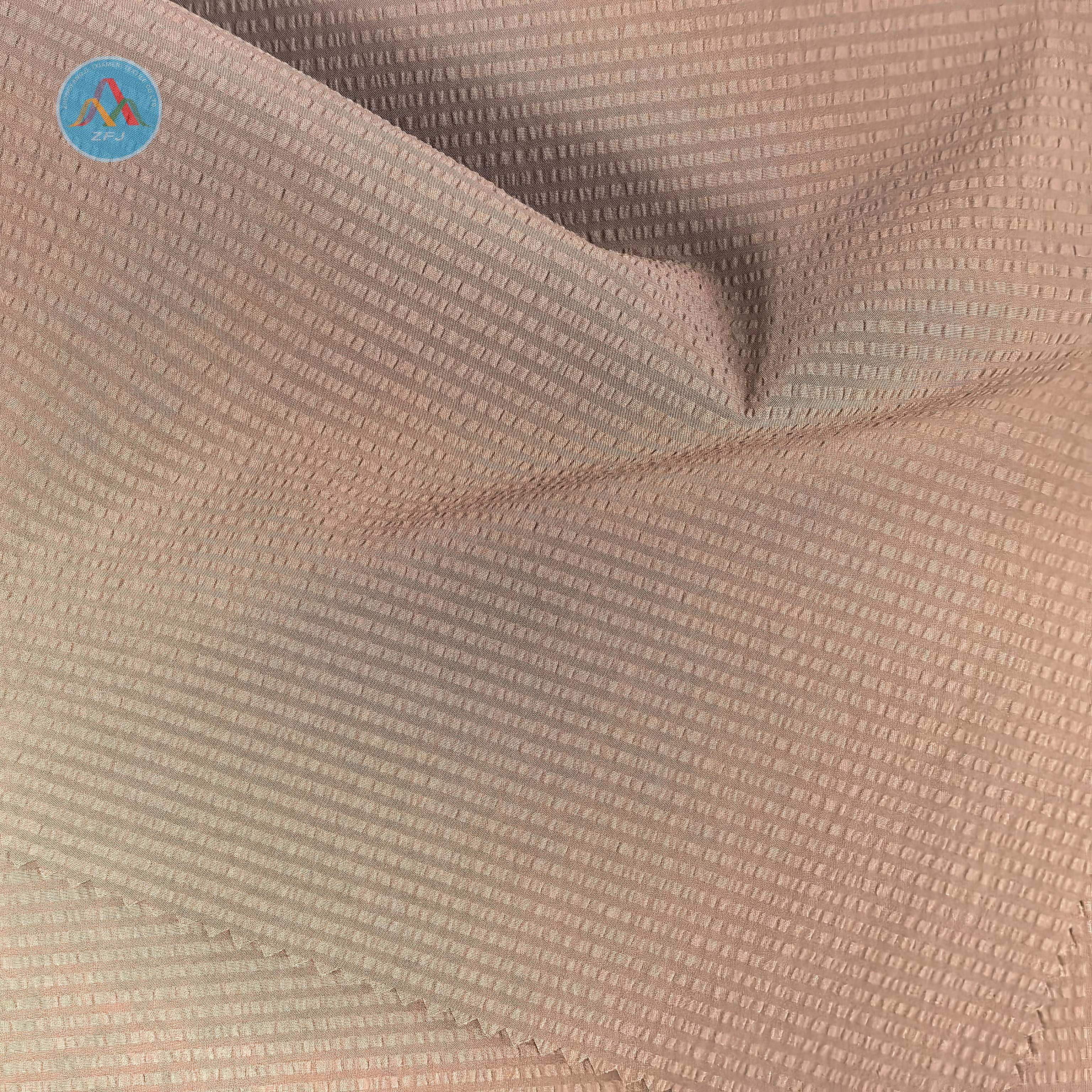 100% Polyester Crinkled Stripe Fabric for Shirt And Shorts