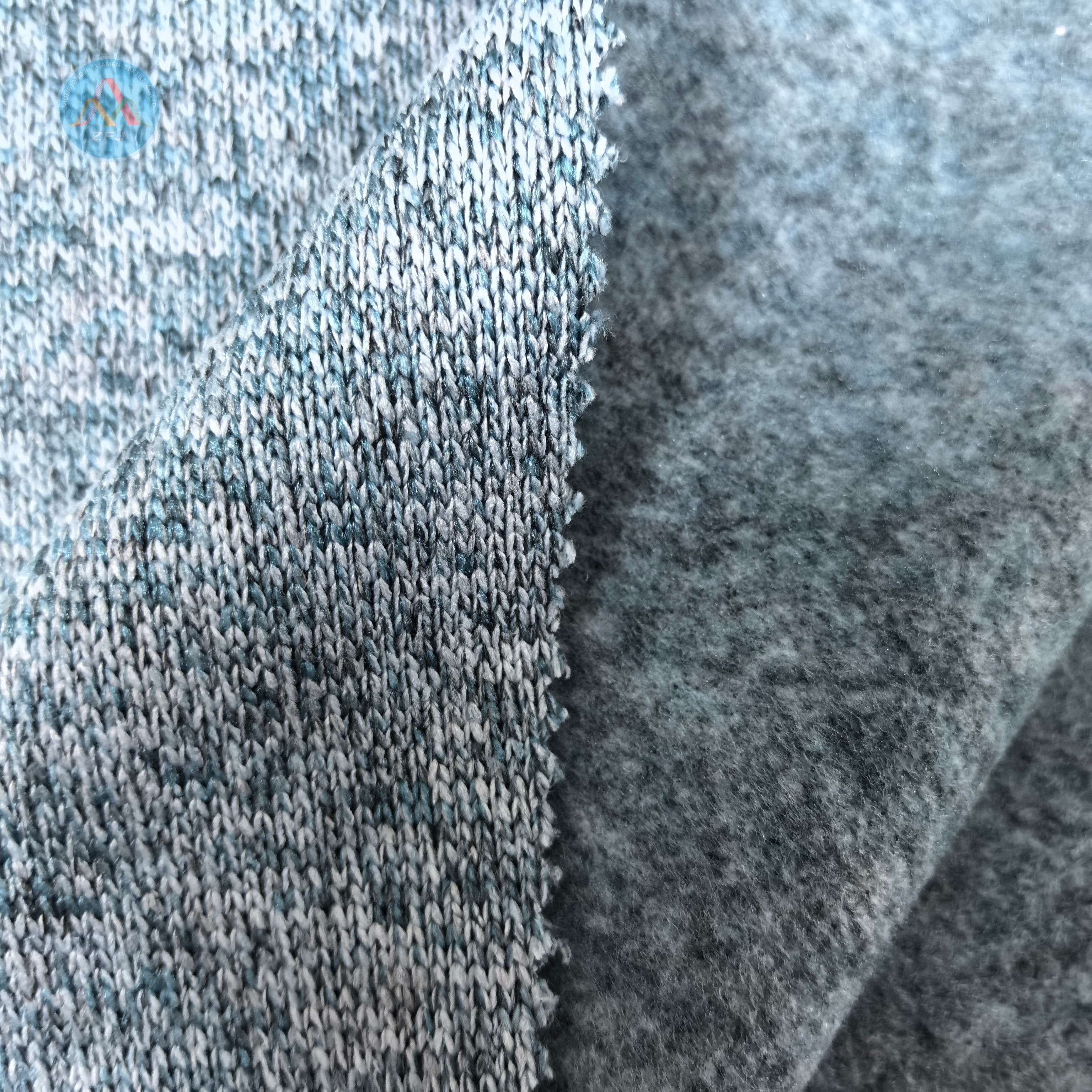 100% Polyester 280gsm Three-tone Cationic Brushed Jersey Fabric