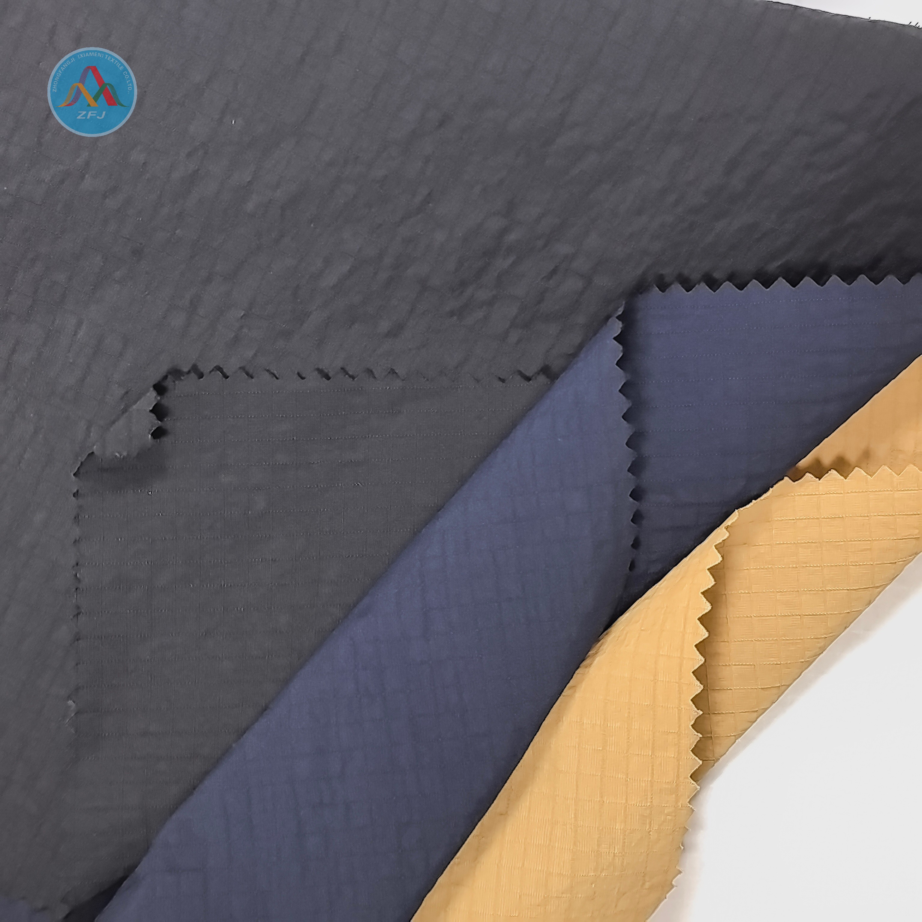 100% Nylon Crinkled Rip-Stop Fabric For Jacket