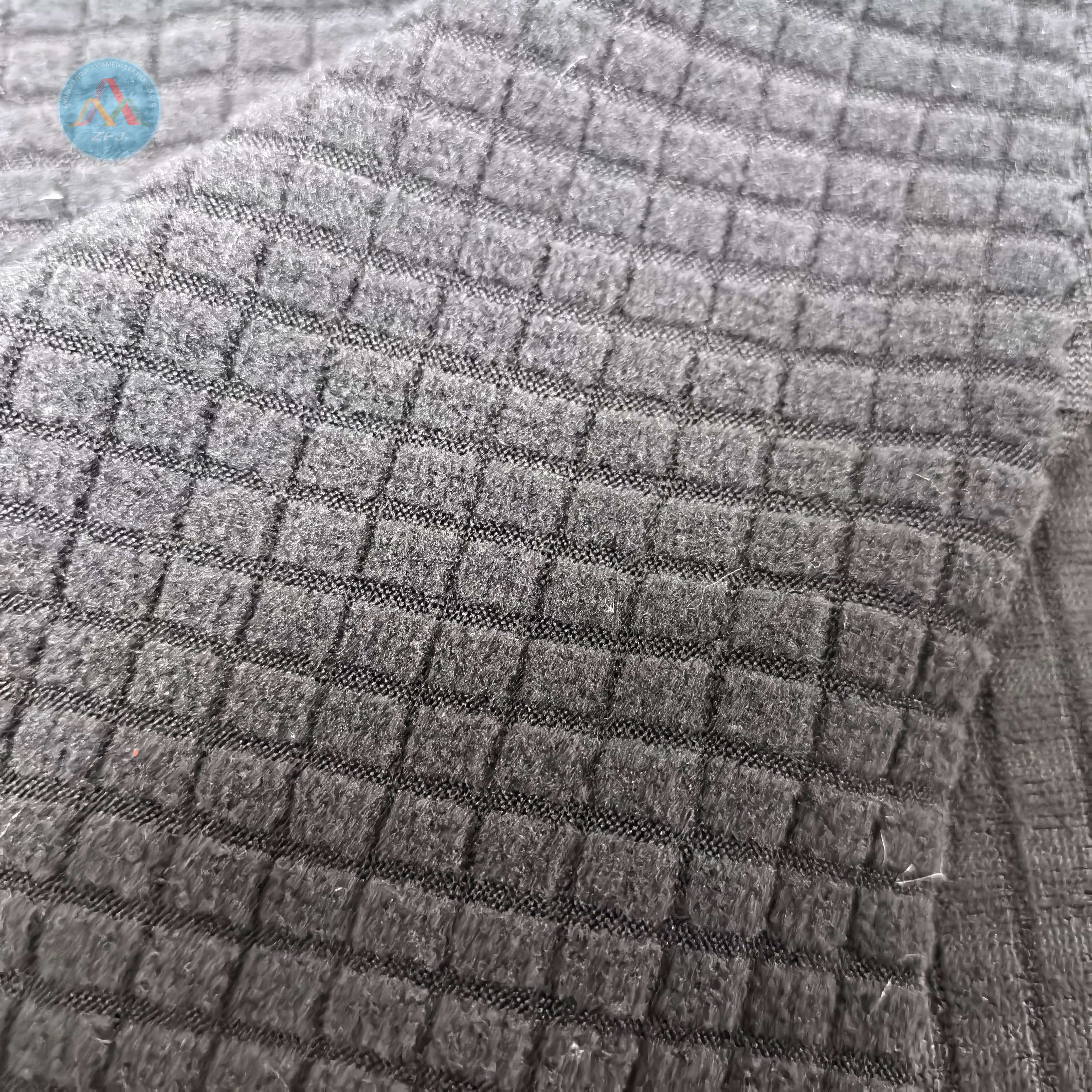 96% Polyester 4%Spandex 230gsm Jacquard Fleece Fabric