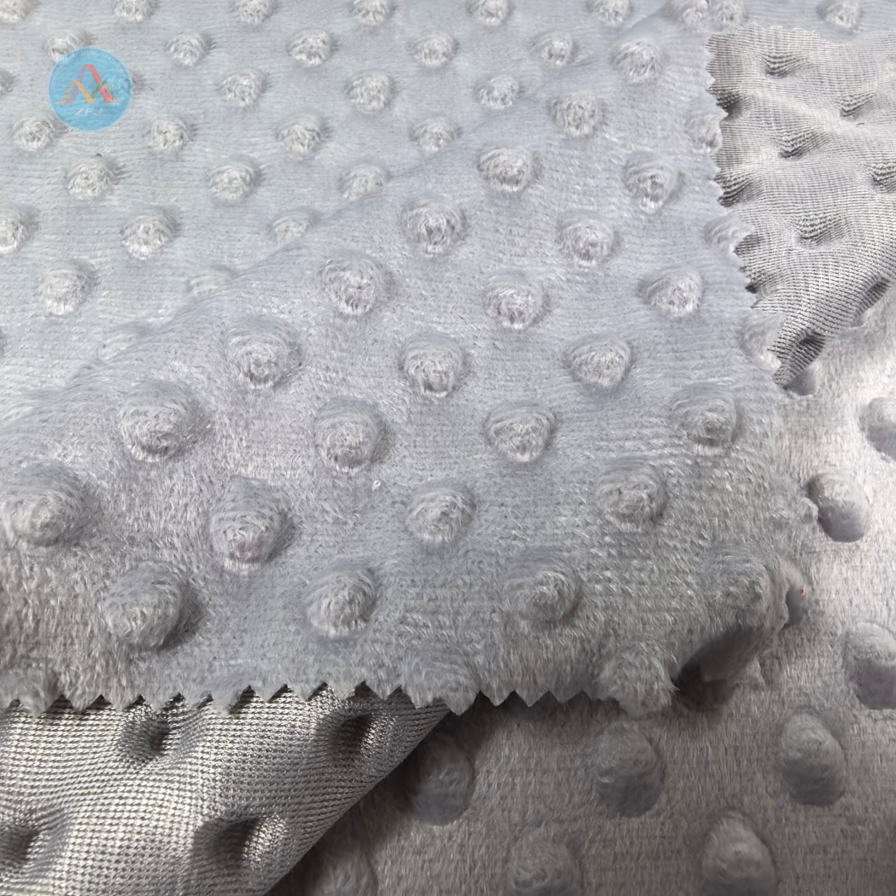 1.5mm 100% Polyester pile imitation ultra-soft bubble embossed fabric