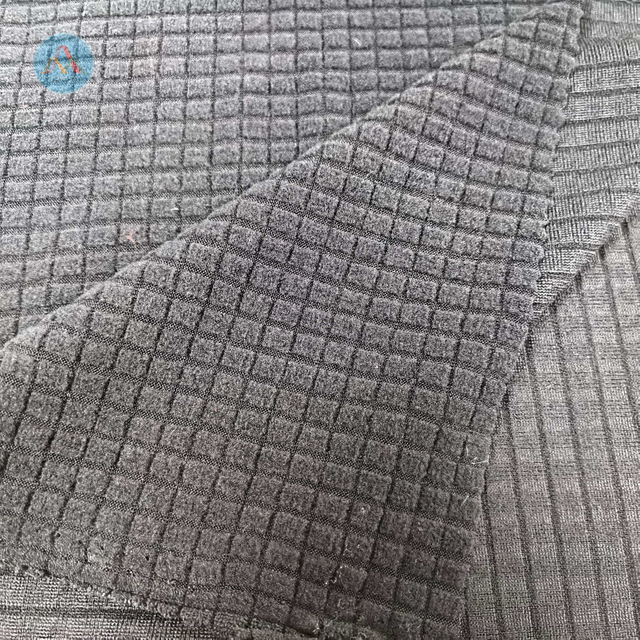 96% Polyester 4%Spandex 230gsm Jacquard Fleece Fabric