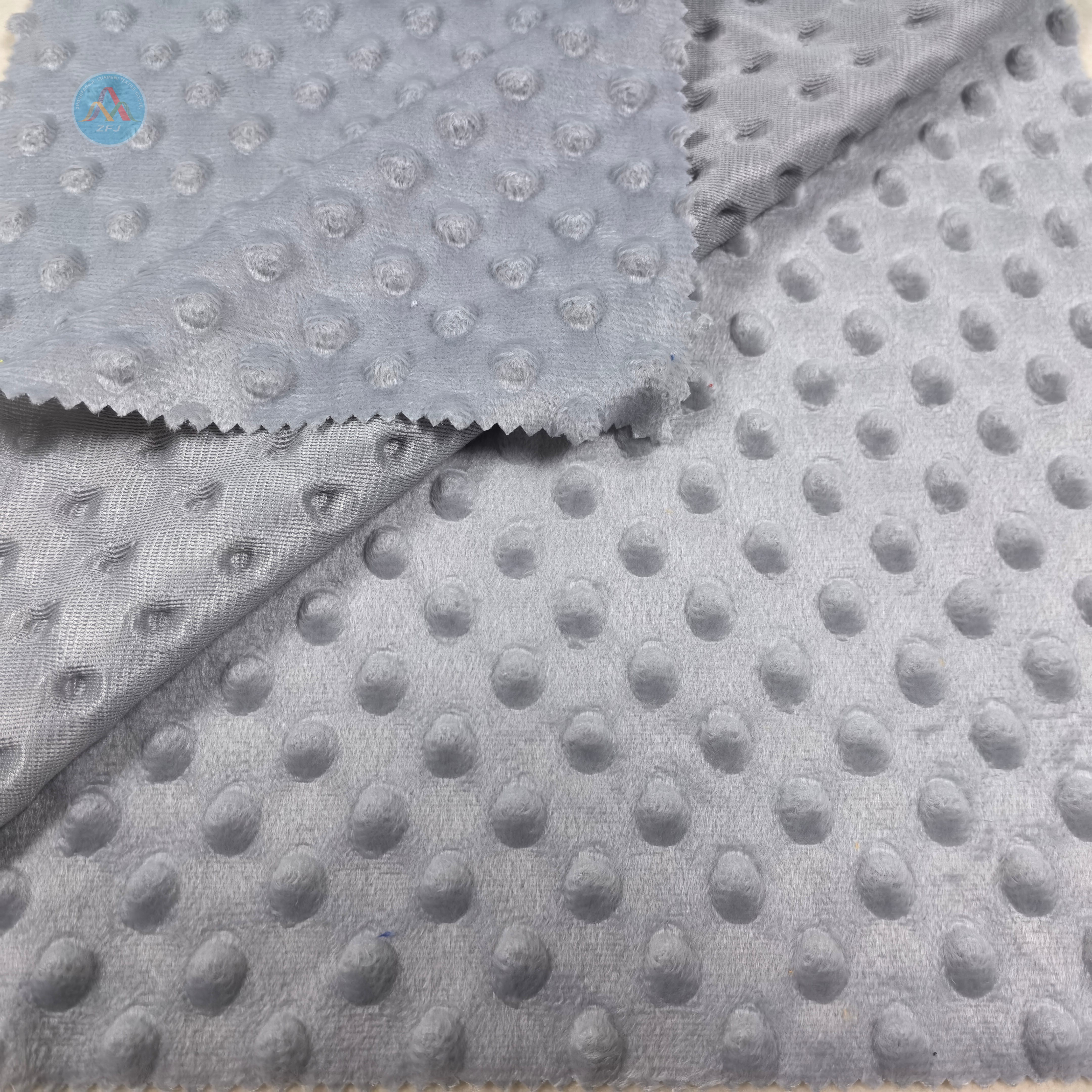 1.5mm 100% Polyester pile imitation ultra-soft bubble embossed fabric