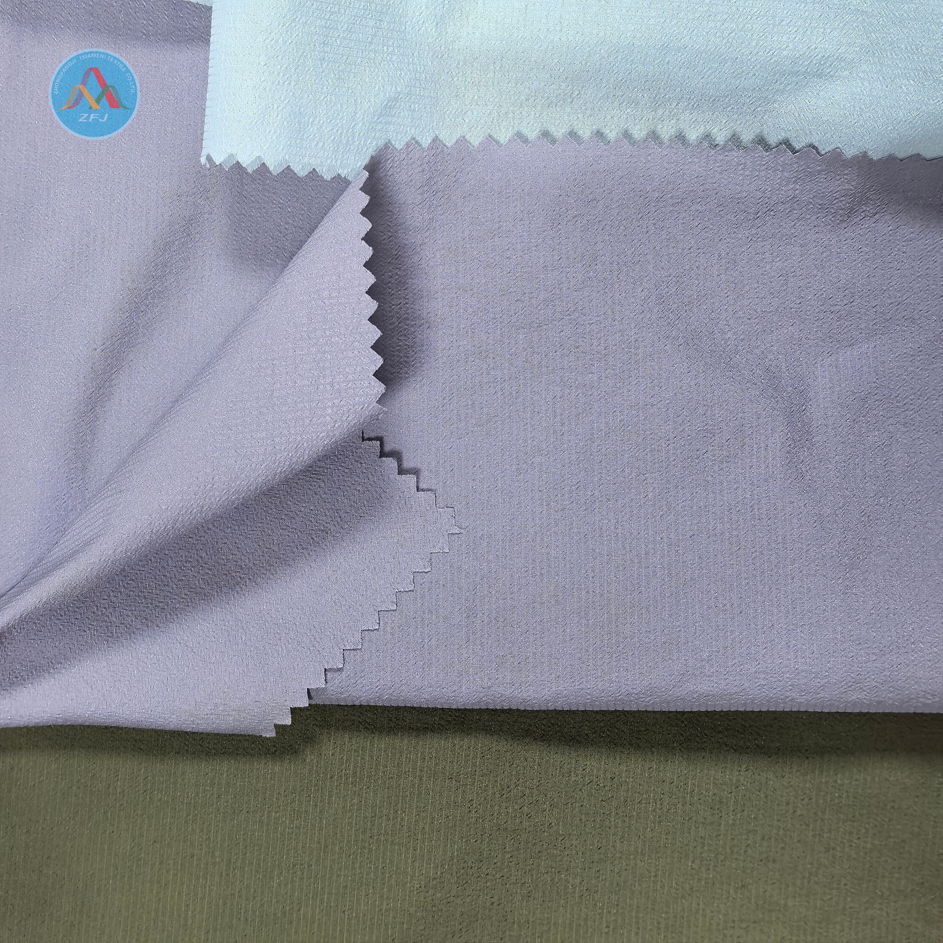 100% Nylon Lightweight Striped Crinkled Fabric for Jacket