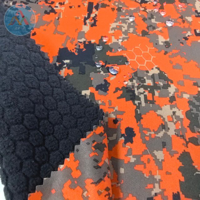 Printed Knitted Fabric Laminated with TPU And Jacquard Fleece Fabric for Waterproof Jackets