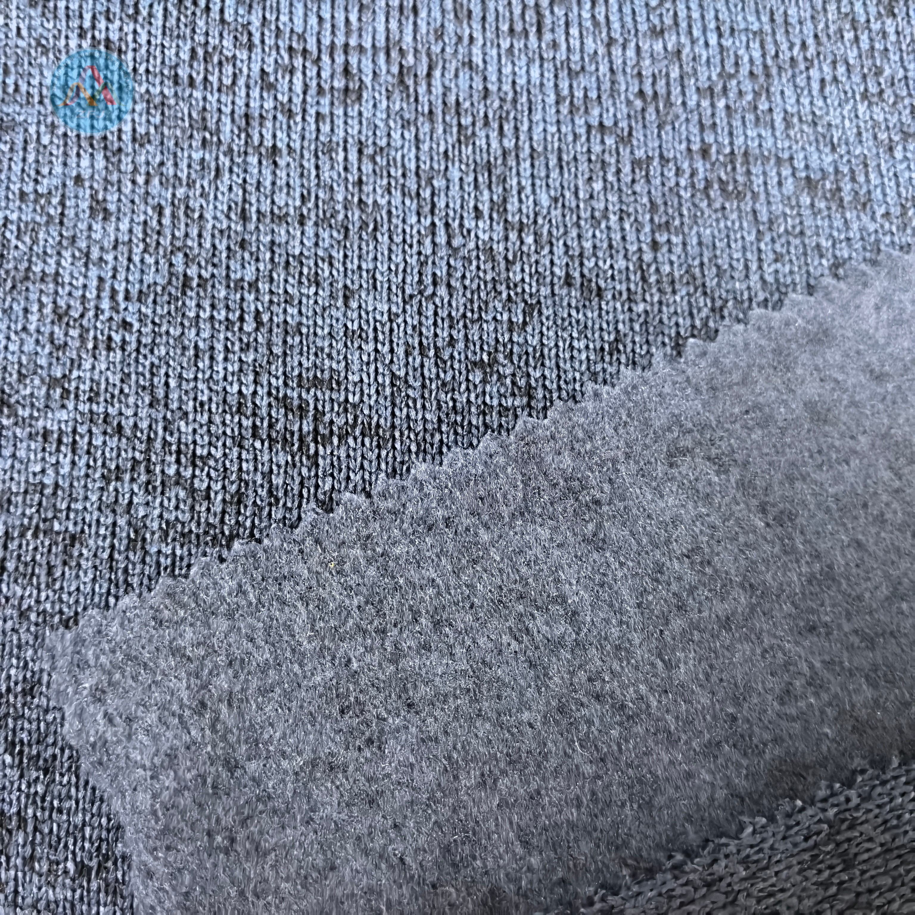 100% Polyester 280gsm Cationic Two-tone Brushed Jersey Fabric