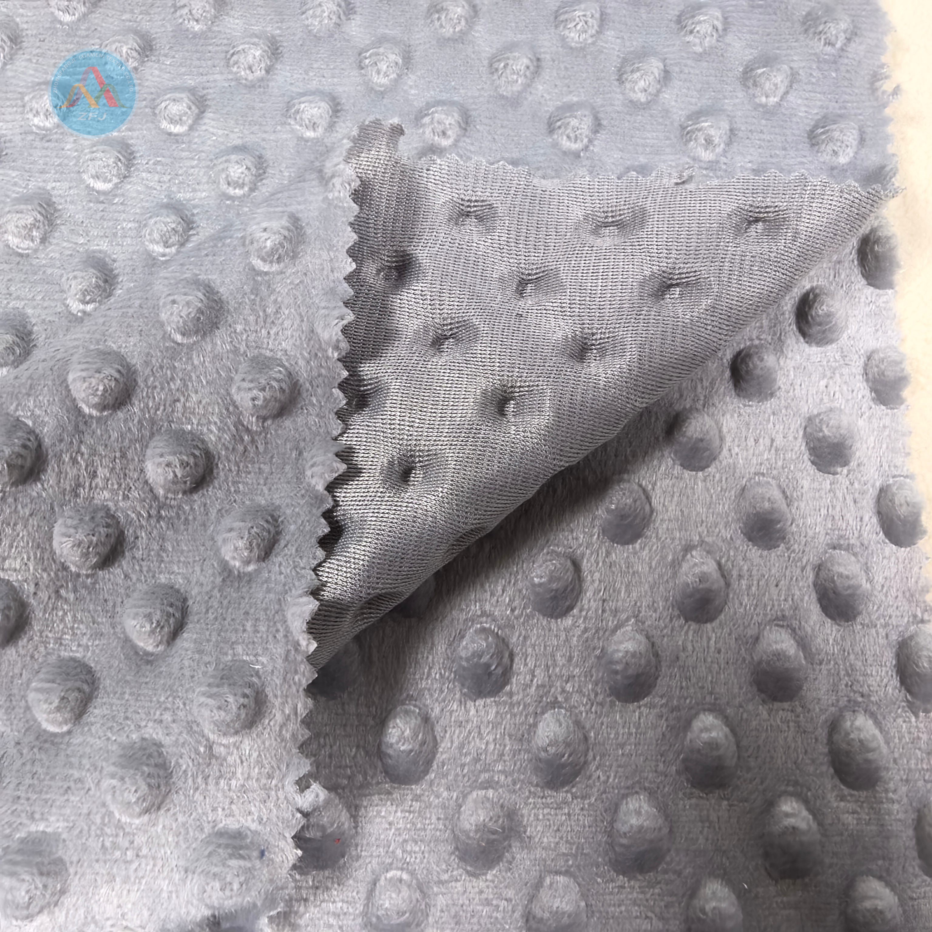 1.5mm 100% Polyester pile imitation ultra-soft bubble embossed fabric