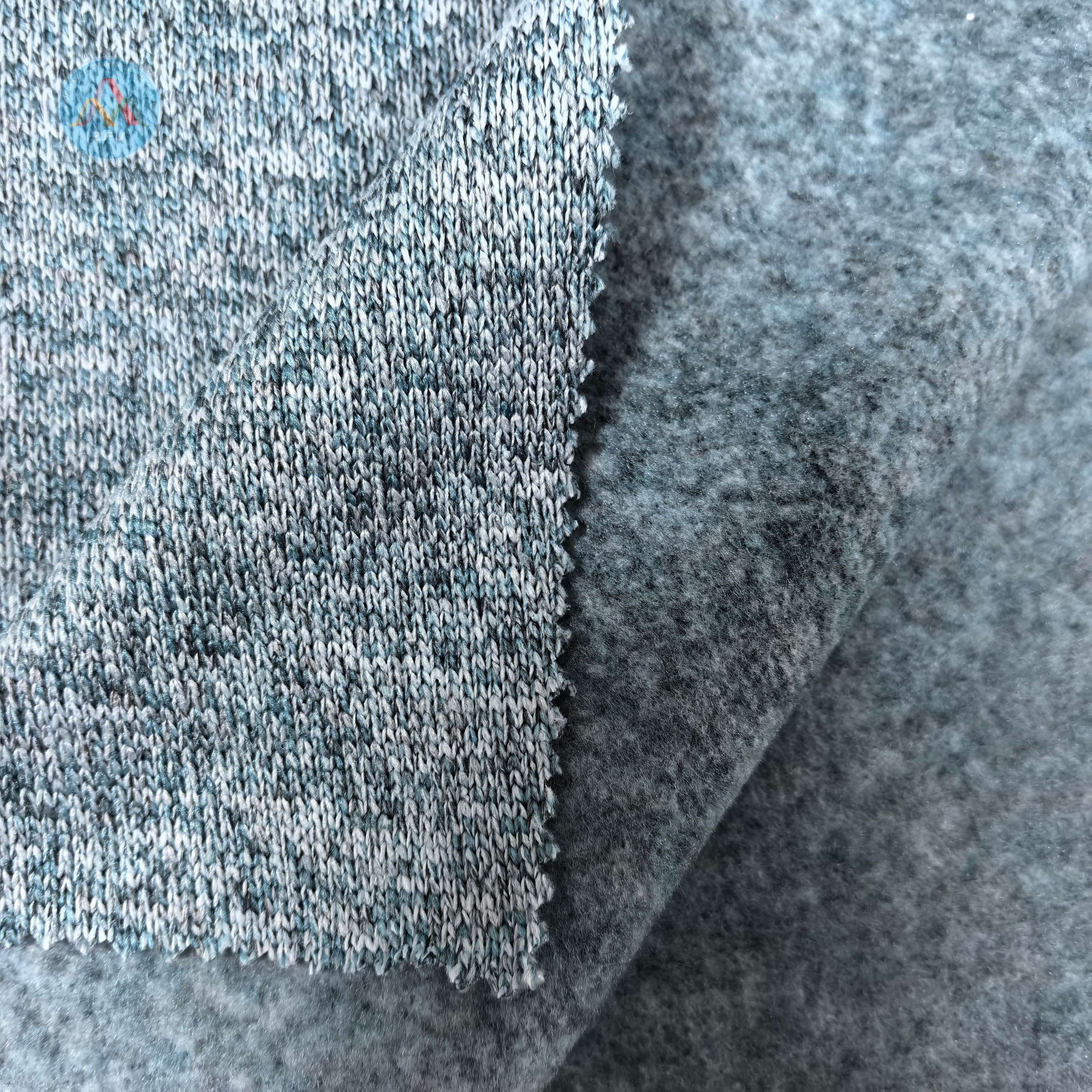 100% Polyester 280gsm Three-tone Cationic Brushed Jersey Fabric