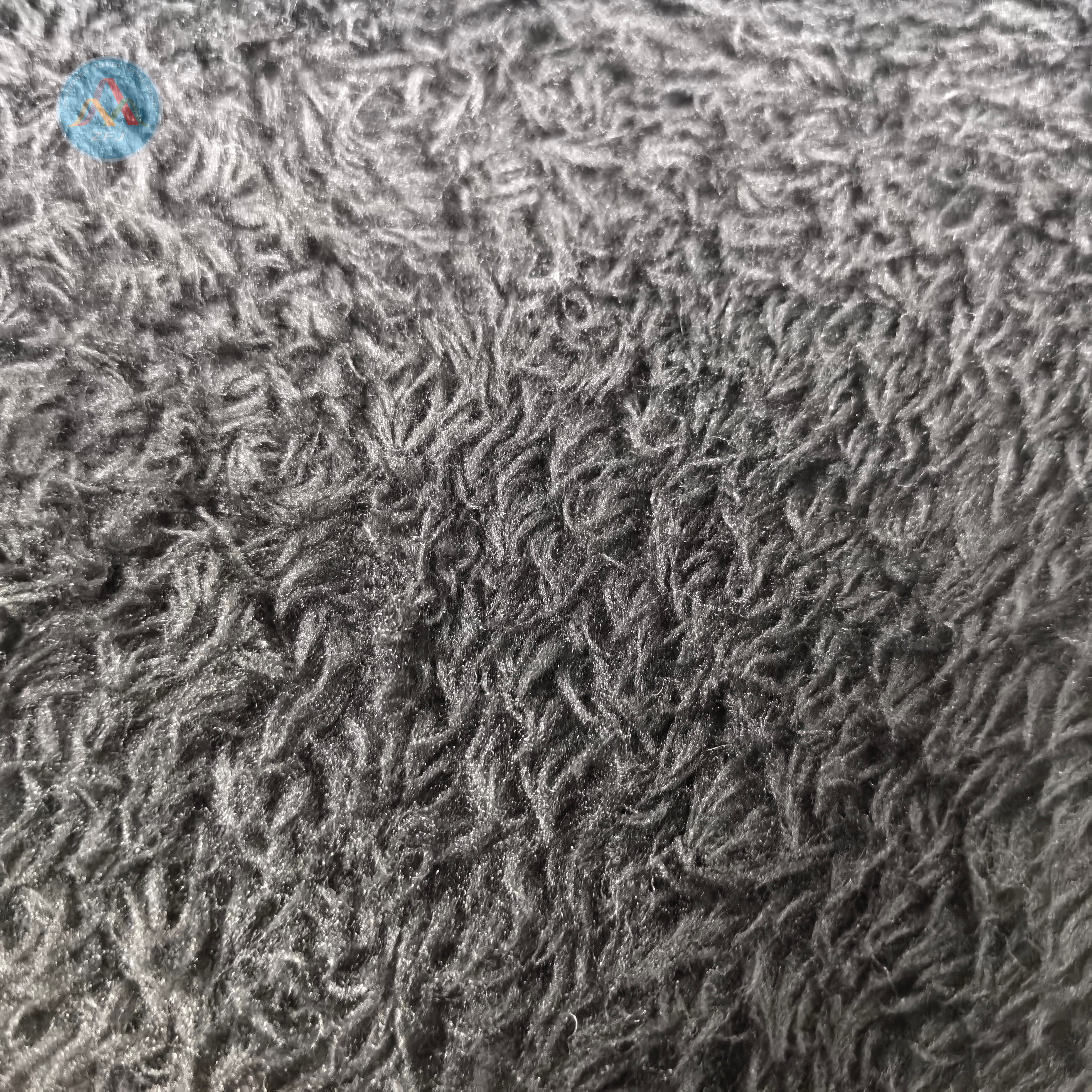 100% Polyester 408gsm Fluffy Yarn Fleece Fabric