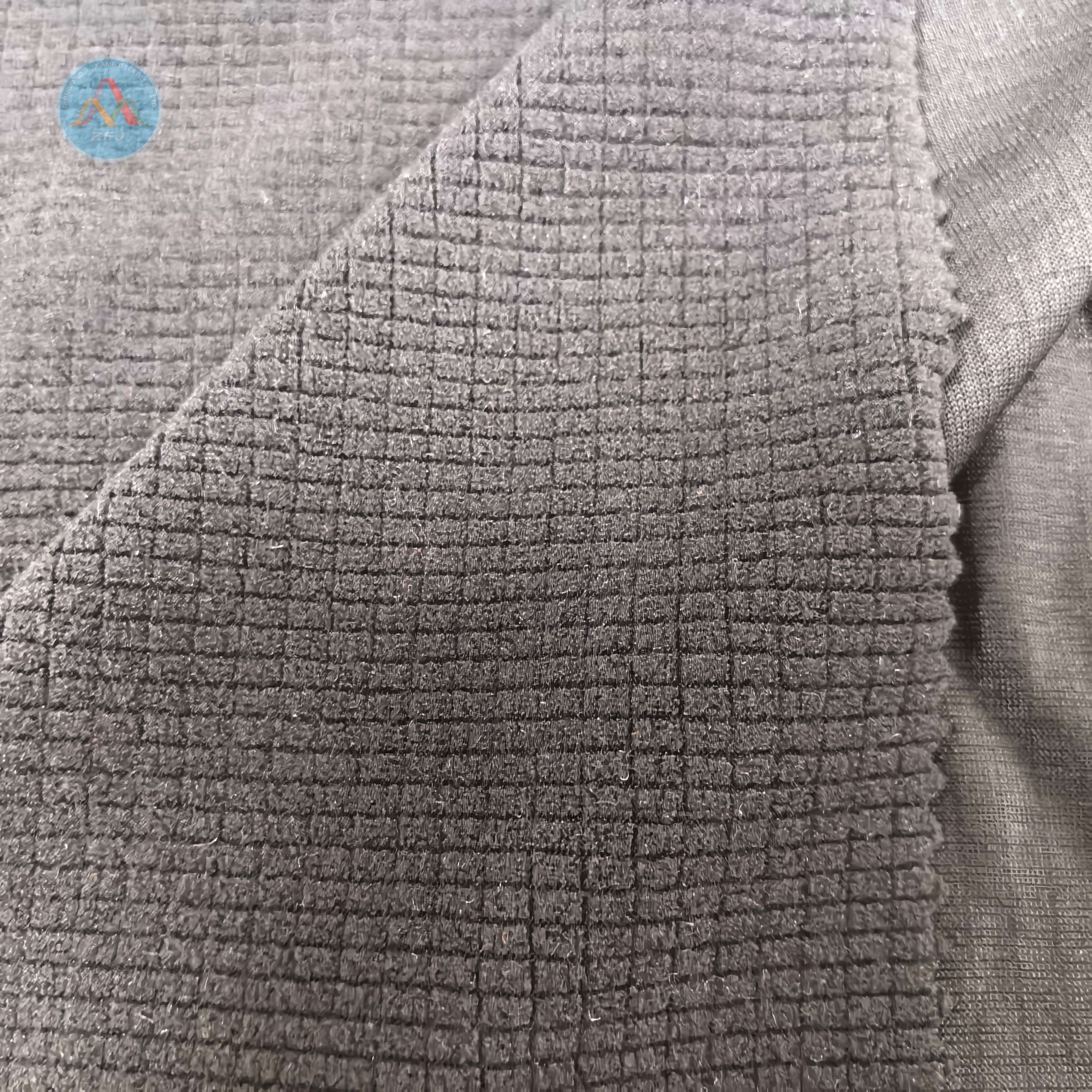 95%Polyester 5%Spandex 200gsm Jacquard Fleece Fabric