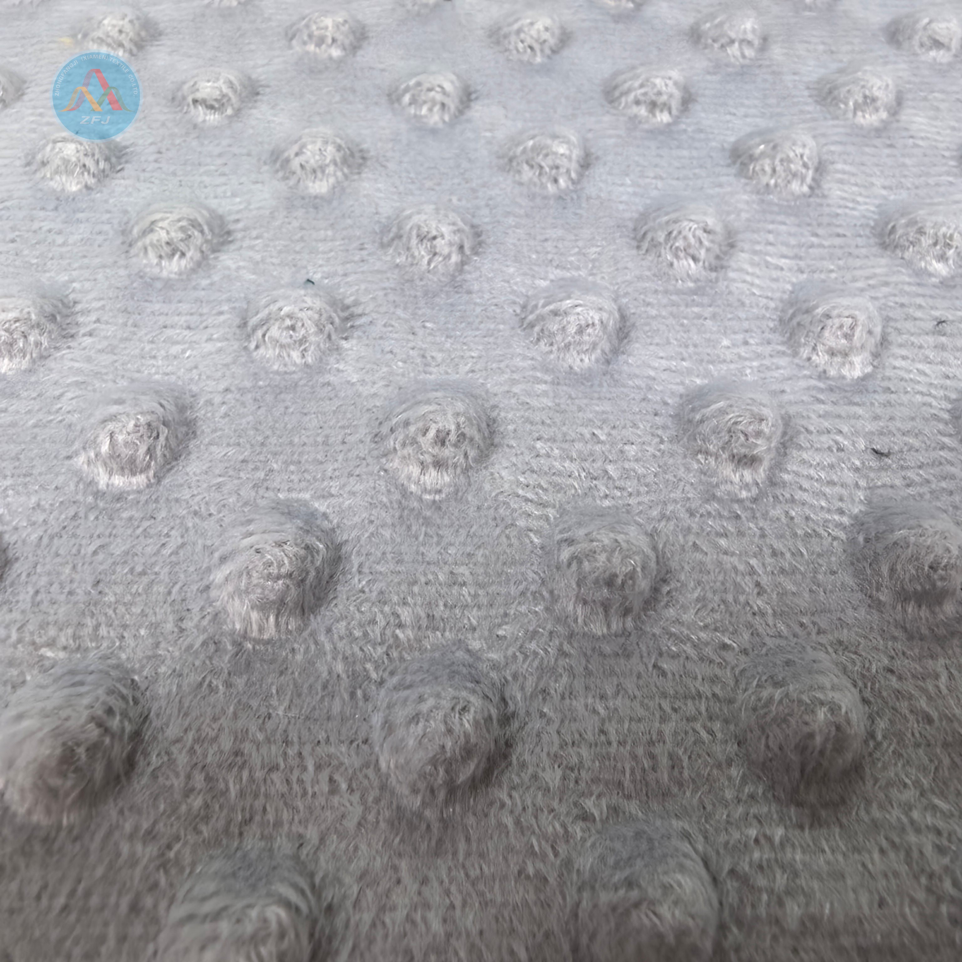 1.5mm 100% Polyester pile imitation ultra-soft bubble embossed fabric