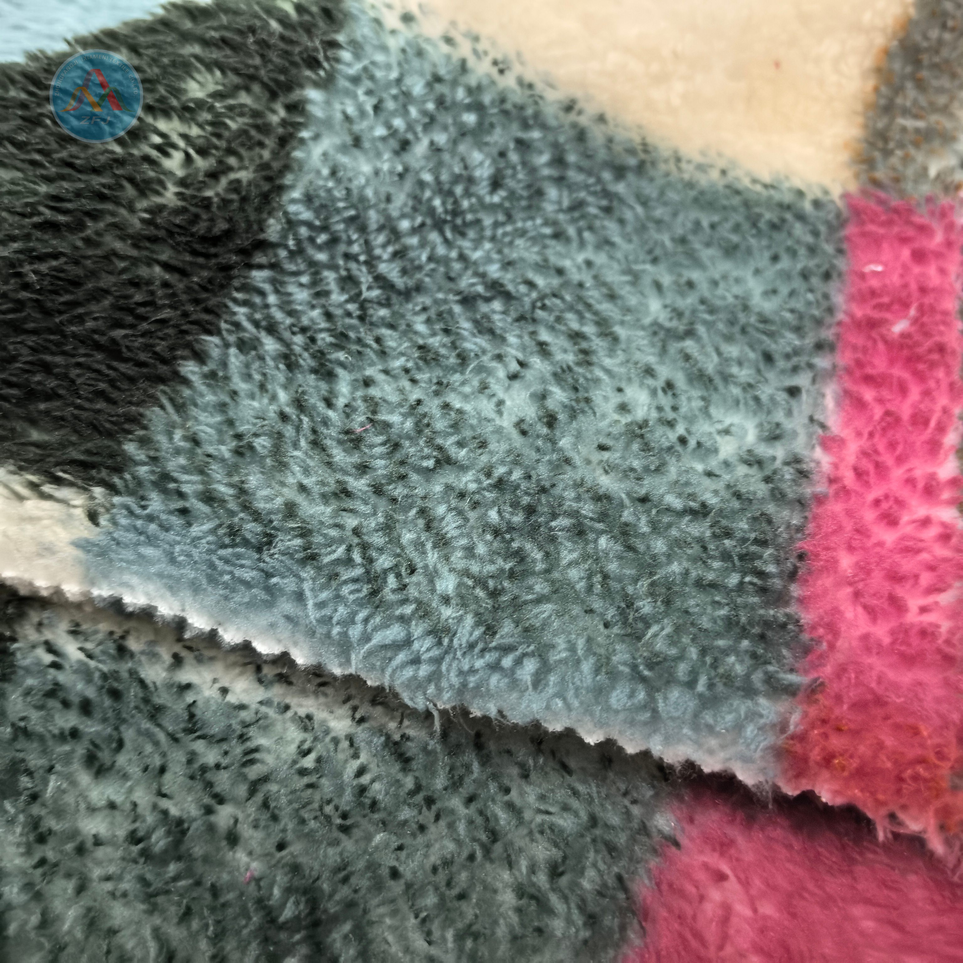 100% Polyester Printed Sherpa Fleece Fabric