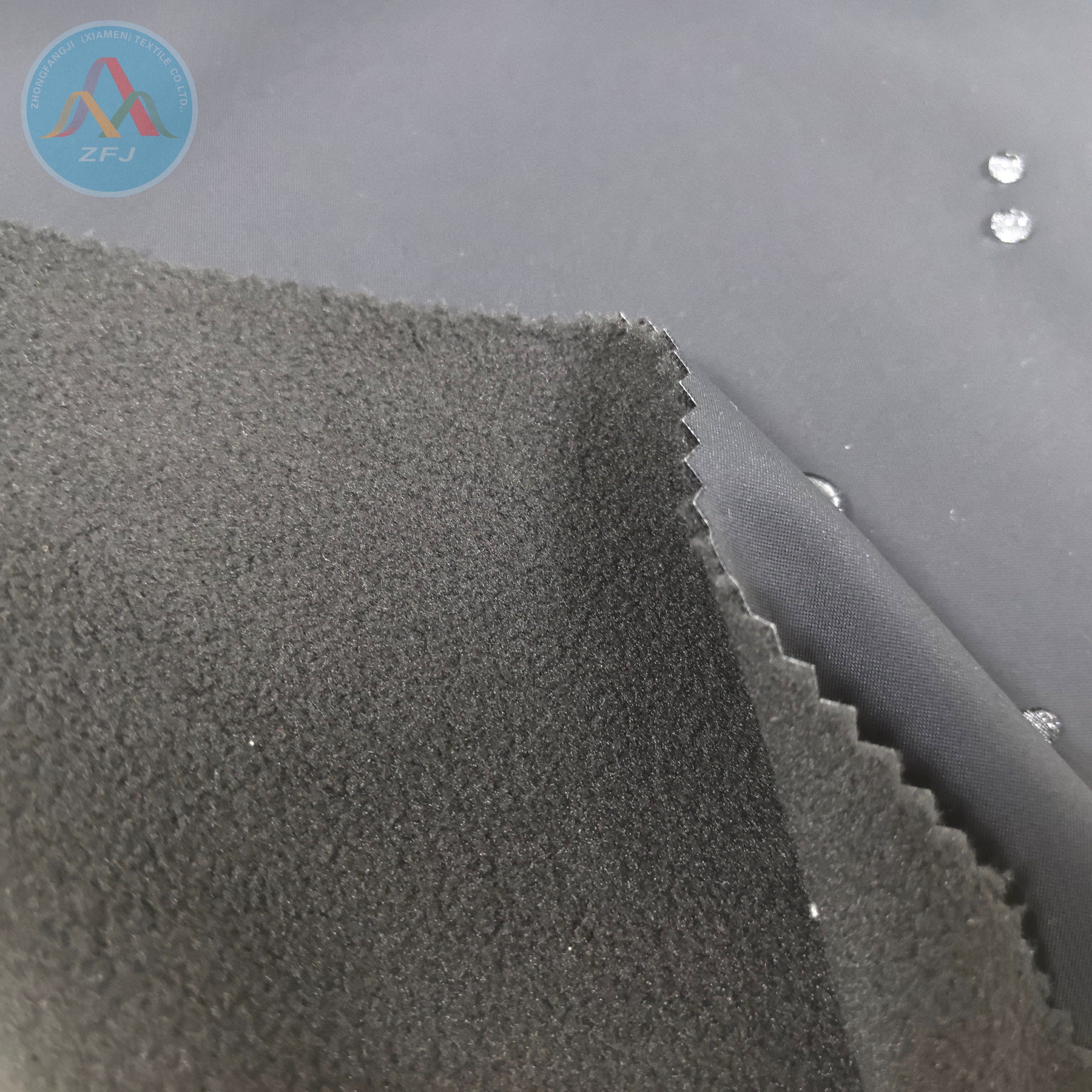 Nylon/spandex Double Tricot Composite with A TPU Membrane And Fleece Backing for Soft Shell