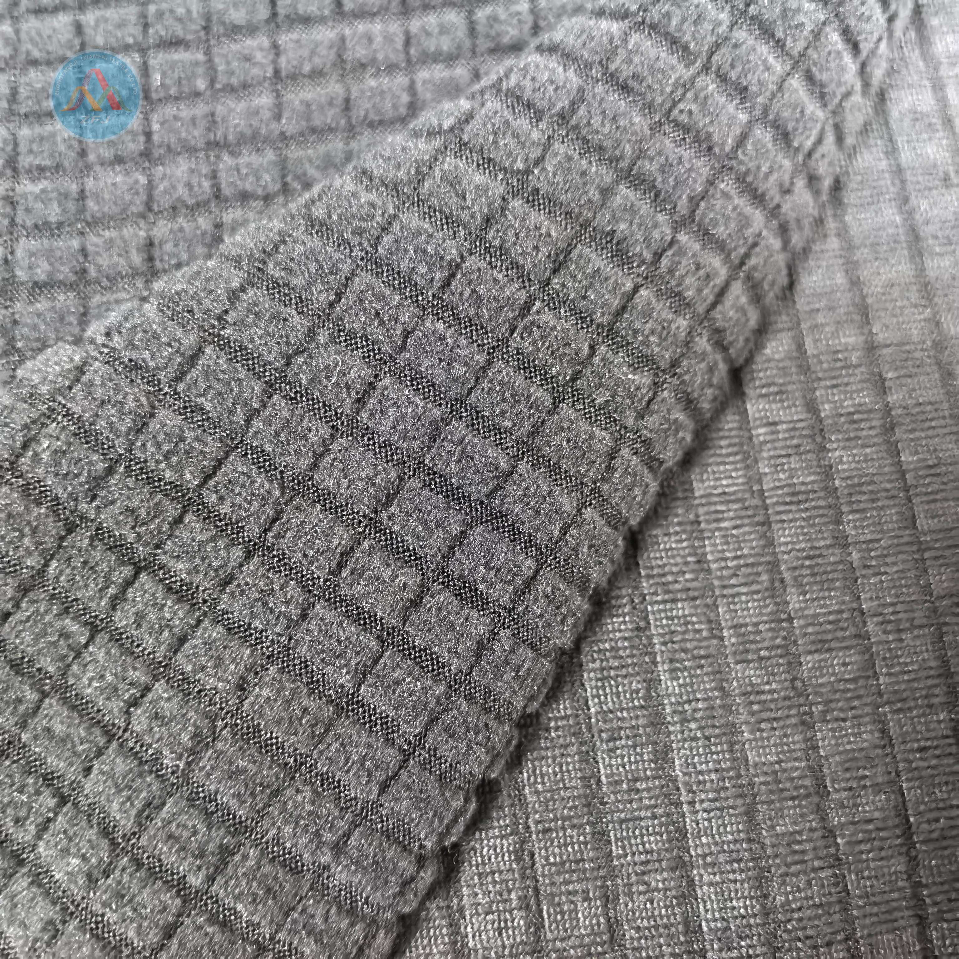 96% Polyester 4%Spandex 230gsm Jacquard Fleece Fabric