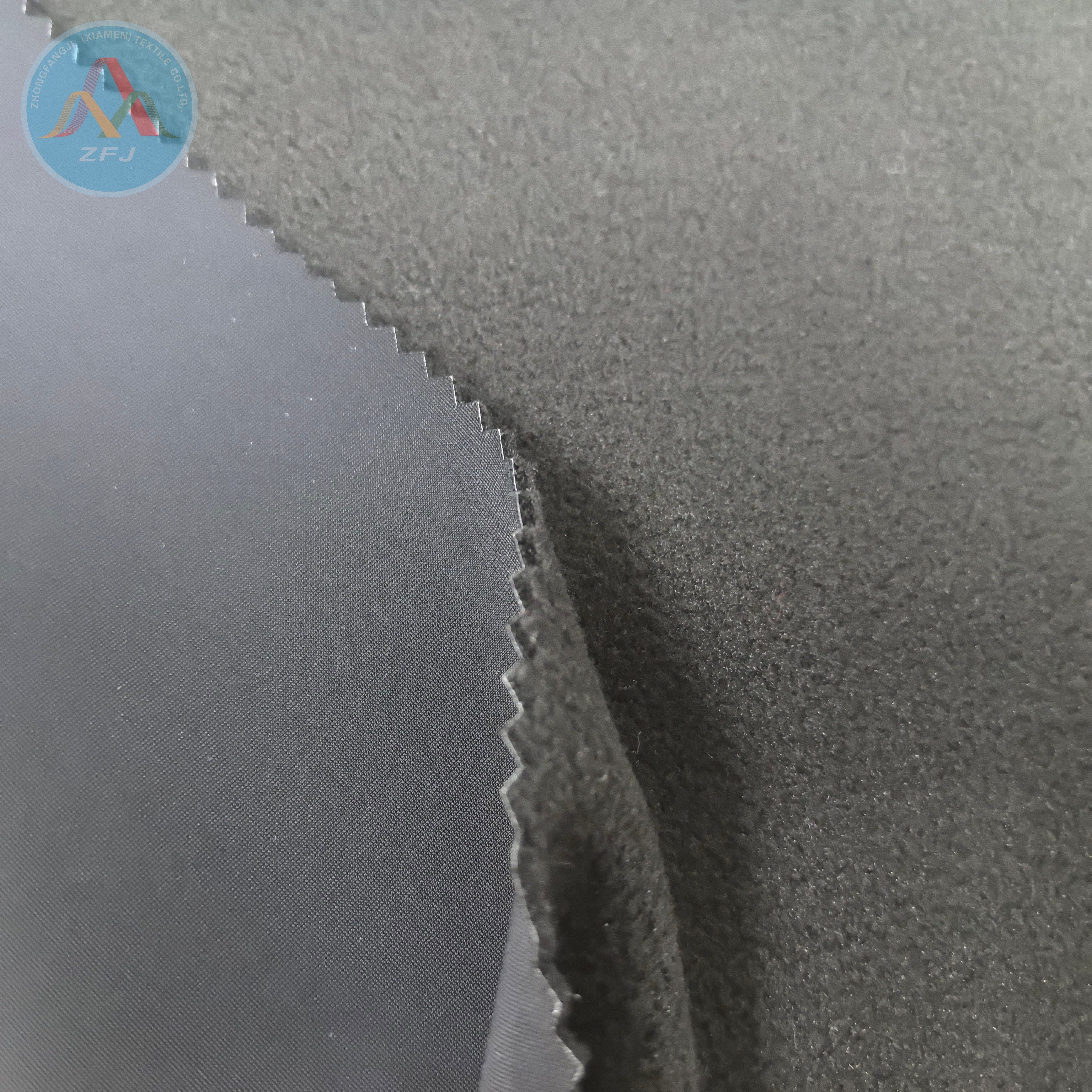 Nylon/spandex Double Tricot Composite with A TPU Membrane And Fleece Backing for Soft Shell