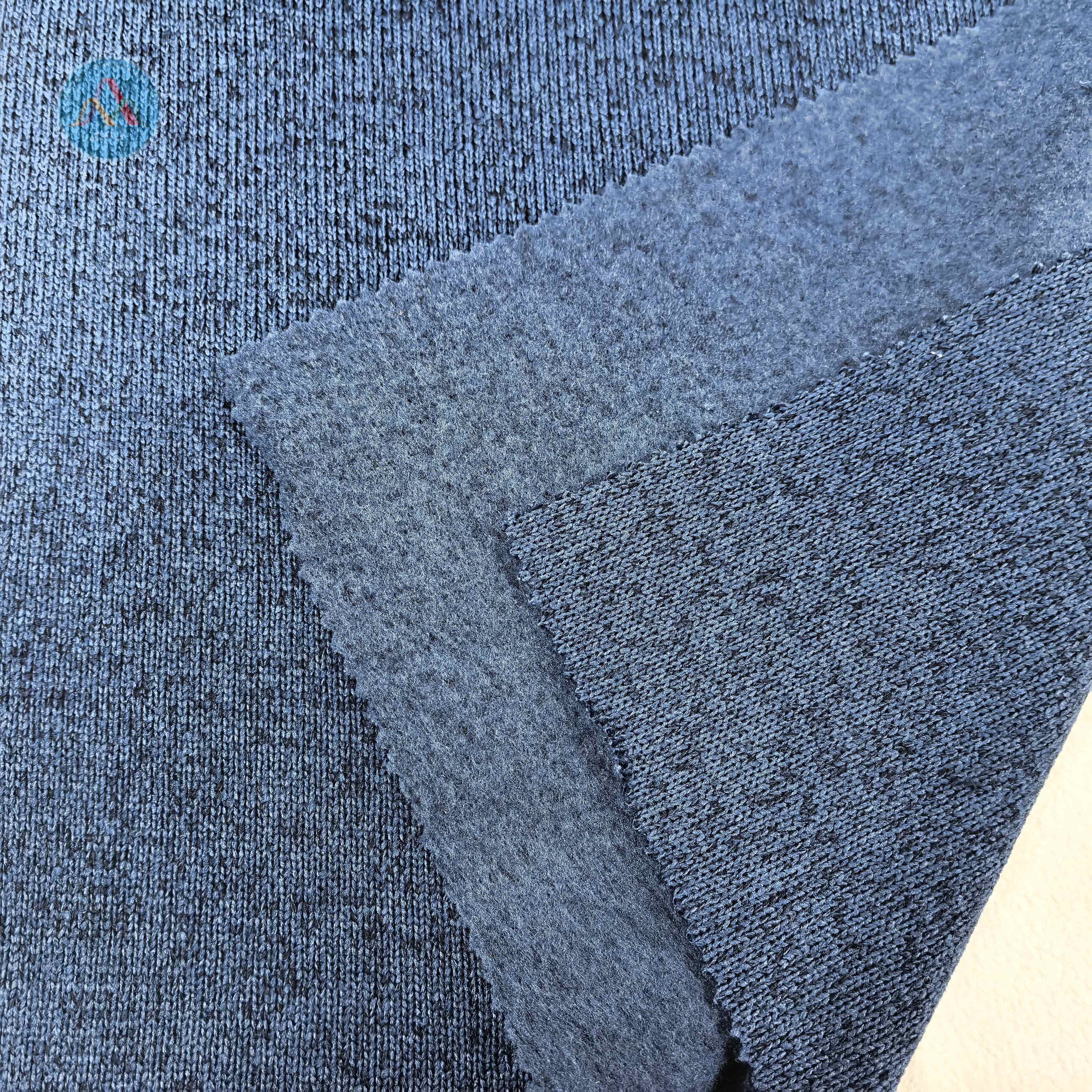 100% Polyester 280gsm Cationic Two-tone Brushed Jersey Fabric