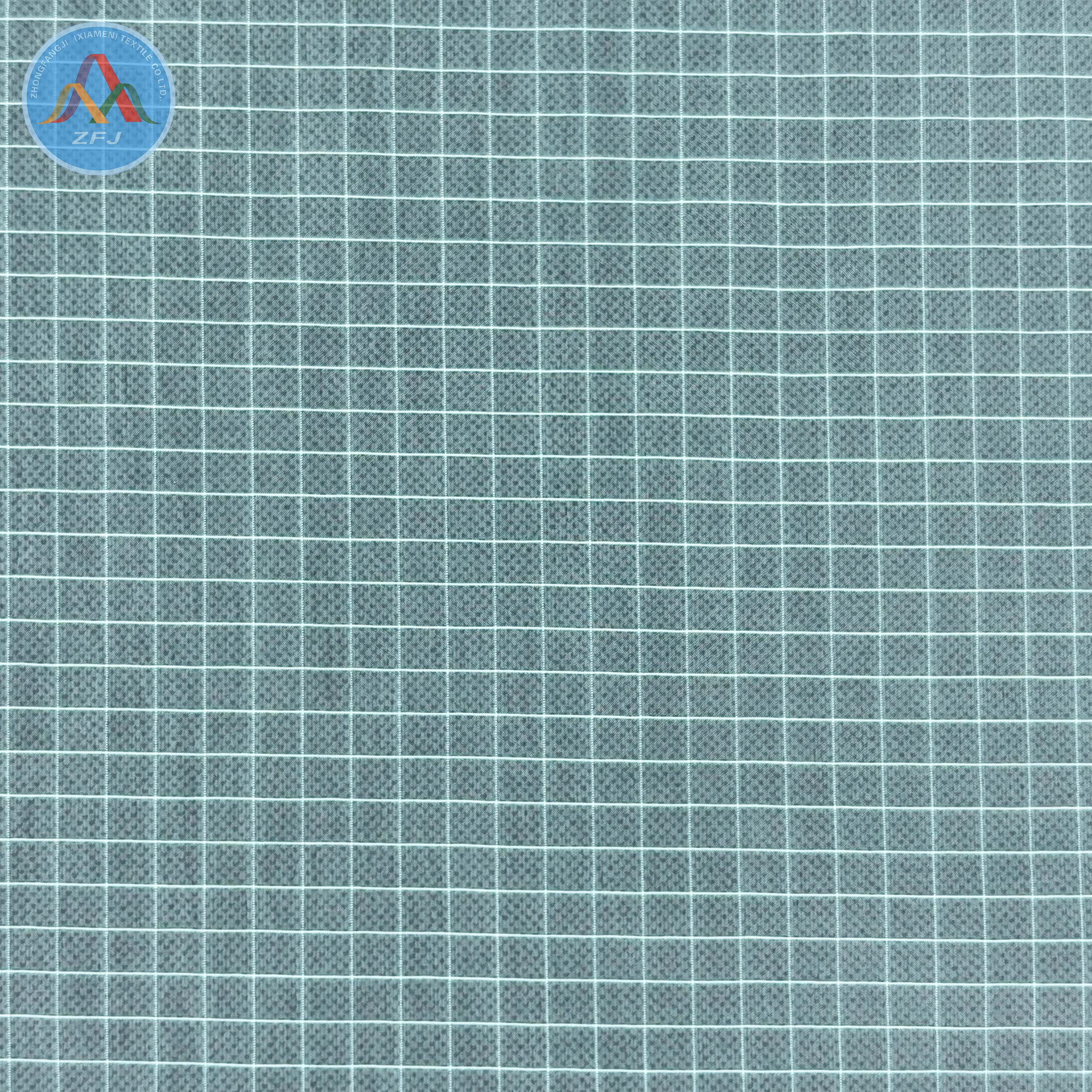 Nylon Gingham Fabric with Printed TPU Membrane Water Repellent Finish for Rainwear