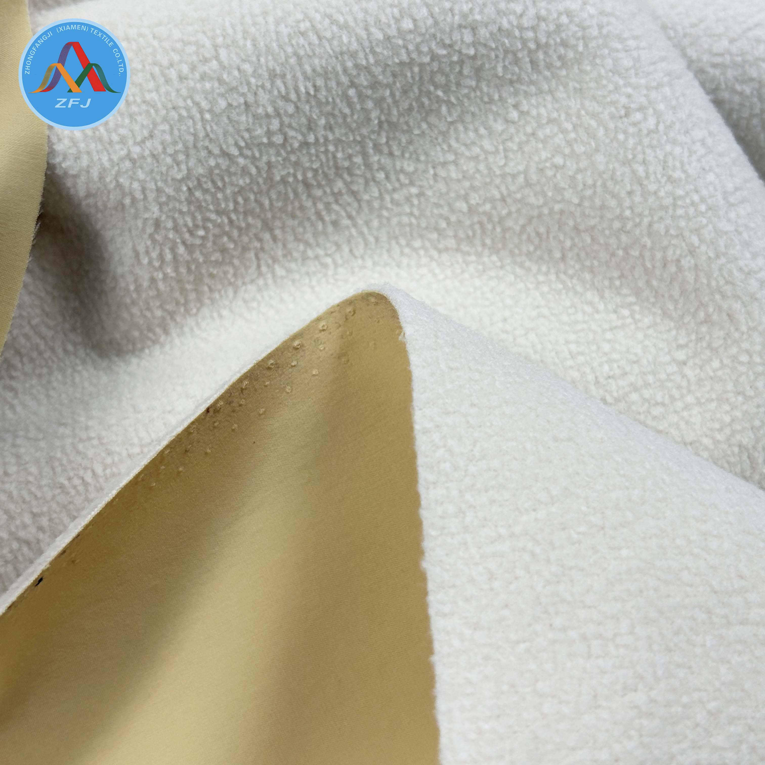 Recycled 4-Way Stretch TPU Laminate Fabric with Recycled Fleece And Eco Water Repellent Finish