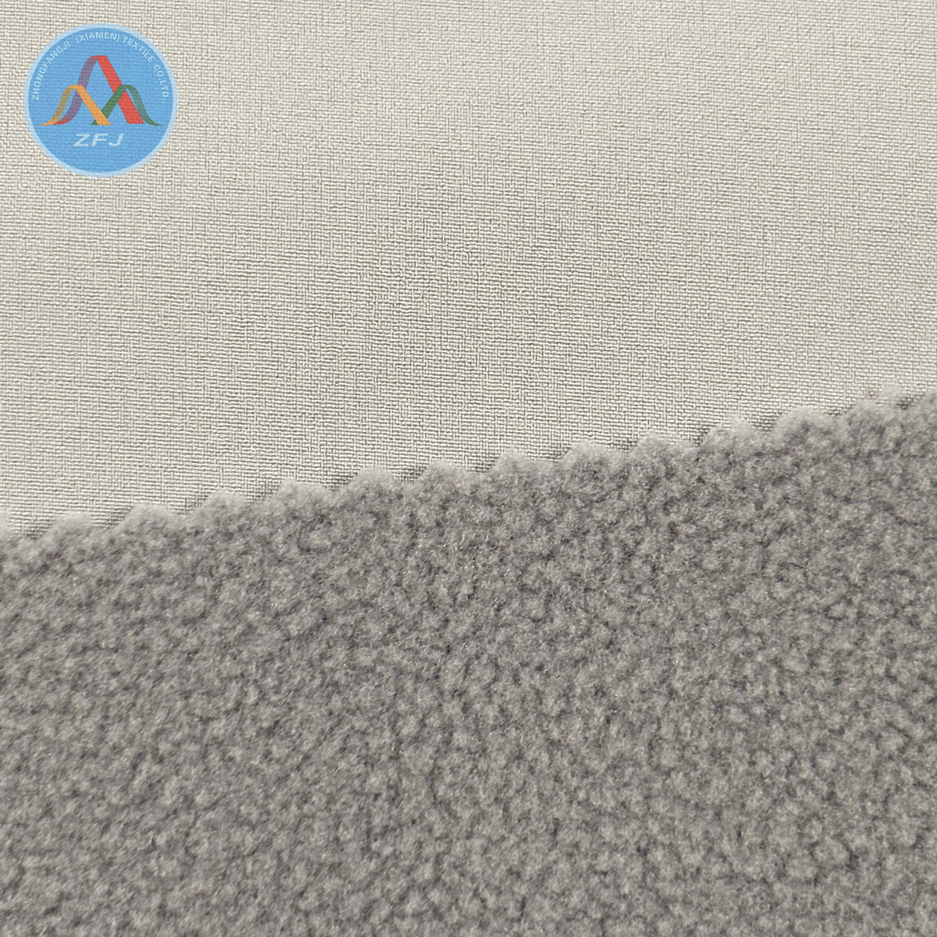 50d 4-Way Stretch TPU Laminated Fabric with Polar Fleece Backing for Outdoor Apparel